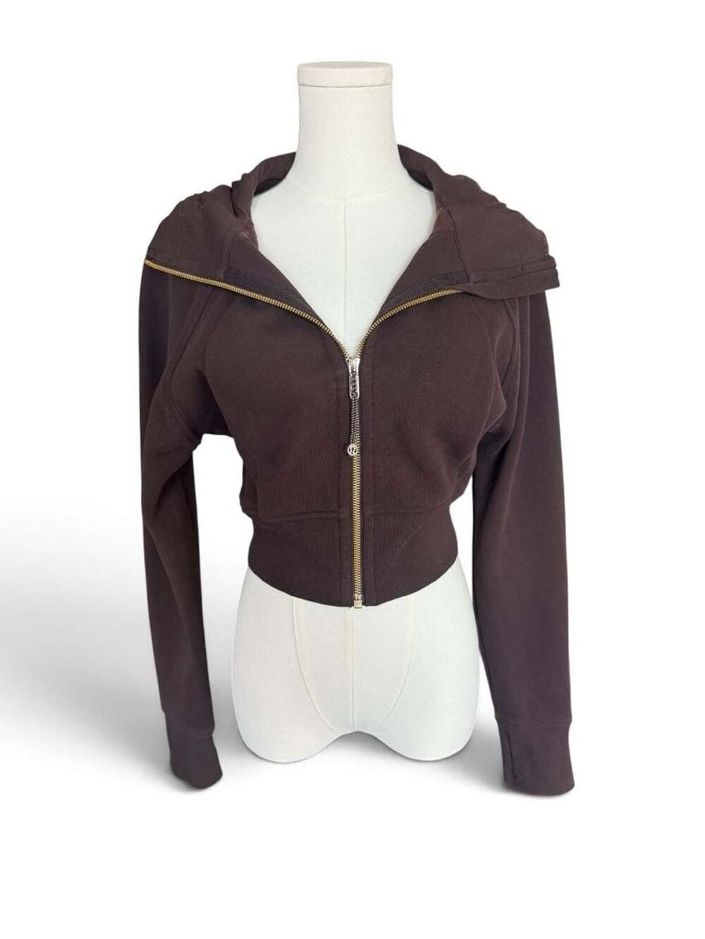 Lululemon Scuba Full-Zip Cropped Hoodie Espresso Brown